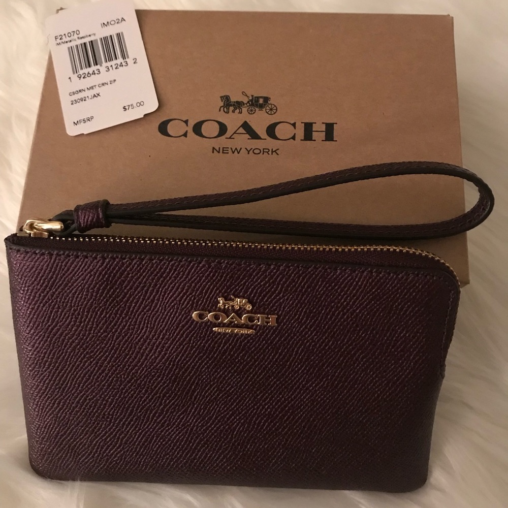 Coach Corner Zip Wristlet